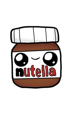 a jar of nutella with the word nutella on it's face and eyes