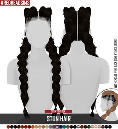 two braids are shown with the same hair color