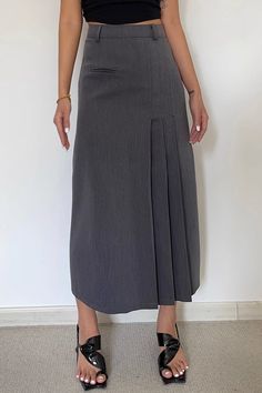 Item Type: BottomsMaterial: Cotton. SpandexPattern: PlainColor: Coffee. Black. GraySize: S.M.L Size (CM): Length Waist Hip S 82 64 86 M 83 68 90 L 84 72 94 Fitted Gray Skirt With Pockets, Gray Fitted Skirt With Pockets, Fitted Gray Pencil Skirt For Office, Fitted Long Pleated Skirt For Office, Gray Fitted Lined Pleated Skirt, Fitted Gray Pleated Lined Skirt, Gray Fitted Pleated Skirt For Work, Gray Stretch Skirt For Work, Coffee Black