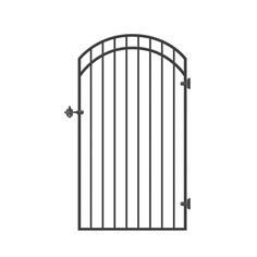 an iron gate on a white background