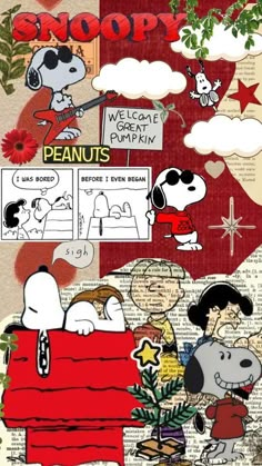 Snoopy Collage Wallpaper, Snoopy Aesthetic Wallpaper, Snoopy Collage, Bad Christmas, Peanuts Wallpaper, Snoopy Tattoo, Computer Wallpaper Desktop Wallpapers, Snoopy Images, Cocoppa Wallpaper