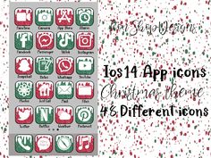 an image of the app icons for christmas and other holiday related items, with text overlay