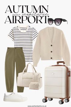 Airport travel outfits for autumn.  Looking for travel outfits that are chic and trendy, here are 6 styled looks for Autumn airport travel[Collection] Airport Outfit Autumn, Outfits For Autumn, Travel Looks, Air Port Outfit