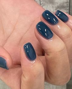 Dark Blue Jelly Nails, Pale Skin Manicure, Plain Nails, Short Gel Nails, Happy Nails, Simple Gel Nails, Casual Nails, Pretty Gel Nails, Jelly Nails