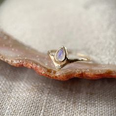 Moonstone Reign of Light Ring | Moonstone, Diamond, 14k Gold – From Isla Moonstone Gold Ring, Star Setting, Ring Moonstone, A Starry Night, Light Ring, Ring Stack, Custom Ring Designs, Everyday Rings, Custom Earrings