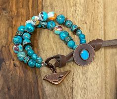 990 Artisan Turquoise Bracelet - Etsy Artisan Turquoise Copper Bracelet, Artisan Turquoise Beaded Bracelet, Turquoise Bangle, Copper And Turquoise, Copper Jewellery, Hill Tribe Silver, Boho Style Jewelry, Chunky Bracelets, Spiny Oyster