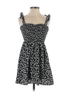 Shein Casual Dress Size: 2 Black Dresses - new. 100% POLYESTER, Mini, Square, Floral, Short, Sleeveless | Shein Casual Dress: Black Floral Dresses - Size 2 Casual Black Knee-length Sundress, Black Mini Sundress For Spring, Black Sleeveless Spring Dress For Day Out, Black Casual Sundress For Spring, Black Sleeveless Dress For Spring Day Out, Casual Black Sundress For Spring, Black Cotton Sleeveless Mini Dress, Black Sleeveless Sundress For Spring, Black Sundress For Spring