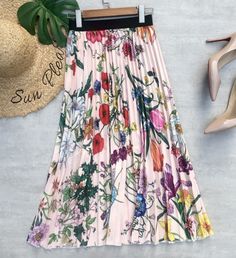 Non-stretch Summer Midi Skirt, Pleated Long Skirt For Vacation, Long Pleated Vacation Skirt, Multicolor Pleated Midi Skirt For Summer, Multicolor Long Pleated Skirt For Summer, Pleated Flared Skirt For Vacation, Vacation Pleated Midi Length Skirt, Multicolor Long Pleated Summer Skirt, Spring Pleated Full Skirt