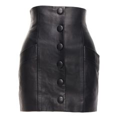 BALMAIN black lambskin leather button front high waisted mini skirt FR34 XS Reference: AAWC/A00956 Brand: Balmain Designer: Olivier Rousteing Material: Lambskin Leather Color: Black Pattern: Solid Closure: Zip Lining: Black Fabric Extra Details: Back exposed zip. Made in: Turkey CONDITION: Condition: Very good, this item was pre-owned and is in very good condition. Please refer to image gallery for thorough condition check. Scuff marks at below back zip and slightly at front right. Comes with: Style code present (Generic) SIZING Designer size: FR34 Size reference: US0 / UK6 / IT38 / FR34 / XXS-XS MEASUREMENTS: Waist: 30cm / 11.7" Hip: 42cm / 16.4" Length: 43cm / 16.8" This Balmain item is authentic. Chloe 2024, Balmain Skirt, Balmain Designer, Dream Wishlist, High Waisted Mini Skirt, Balmain Clothing, Zip Lining, Olivier Rousteing, Autumn Outfits