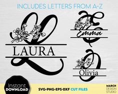 the font and numbers for svg - epsf cut files includes letters from a to z