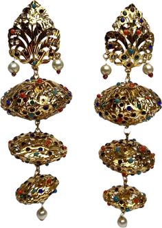 Pakistani gold plated multicoloured statement earings Metal Chandelier Earrings With Intricate Design For Festivals, Multicolor Metal Chandbali Earrings, Traditional Multicolor Metal Earrings, Multicolor Metal Earrings For Festivals, Traditional Metal Chandelier Earrings For Festive Occasions, Traditional Metal Chandelier Earrings For Party, Multicolor Metal Chandbali Danglers, Metal Jhumkas For Navratri Party, Metal Jhumkas For Party During Navratri