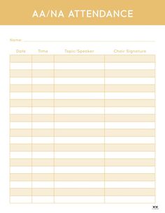 a sign up sheet with the words aaana attendance on it and an orange background