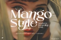 the cover of mango style magazine features a woman's face with long hair and blue eyes