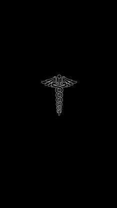 a cadus medical symbol on a black background