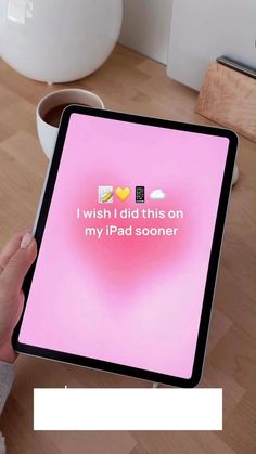 a person holding an ipad with the text i wish i did this on my ipad soon