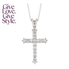 in stock Macy's Jewelry With Brilliant Cut For Anniversary, Classic Macy's Jewelry With Pave Setting, Macy's Classic Jewelry With Pave Setting, Anniversary Jewelry With Diamond Accents On Cross Pendant, Diamond Accented Cross Pendant For Anniversary, Diamond Accented Cross Pendant Jewelry For Anniversary, Elegant Diamond White Cross Jewelry, White Diamond Cross Pendant With Single Cut Diamonds, Diamond Cross Pendant With Brilliant Cut