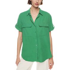 Aritzia Babaton Utility Linen Shortsleeve Shirt Sz Xs In Gd Nature Green Nwt Green Tops With Pockets, Spring Green Shirt With Roll-up Sleeves, Green Roll-up Sleeves Shirt For Spring, Green Shirt With Pockets For Day Out, Green Blouse With Roll-up Sleeves For Spring, Green Relaxed Fit Top For Daywear, Green Short Sleeve Top For Work, Green Summer Shirt With Roll-up Sleeves, Green Relaxed Fit Blouse With Pockets