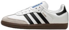 Womens White Shoes, Adidas Samba White, Adidas Samba Og, Black Gums, Adidas Originals Mens, White Shoes Women, Stadium Goods, Retro Sneakers, Black Leather Heels