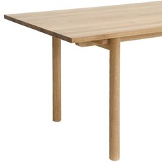 a wooden table with two legs and a square shaped dining table top on an isolated white background