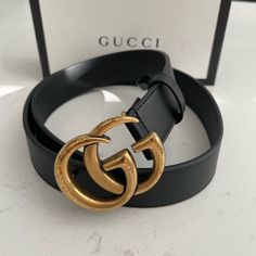 Belt Was Slightly Worn (2-3 Times Max) Logo Finish Oxidized But Can Be Easily Cleaned. Cream Will Be Provided For Cleaning. Comes With Original Box And Dust Bag. Max Logo, Gucci Accessories, Gucci Belt, Belts, Original Box, Dust Bag, Women Accessories, Gucci, Cream