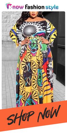 #KnowFashionStyle #Print #Dress #PlusSizeSet Colorful Pattern Long Sleeve Party Dress, Colorful Patterned Long Sleeve Party Dress, Colorful Long Sleeve Party Dress, Summer Long Sleeve Dress With Bold Print, Patterned Long Sleeve Dress With Graphic Print, Chic Long Sleeve Dresses With Colorful Pattern, Colorful Long Sleeve Dress For Fall, Casual Multicolor Graphic Print Maxi Dress, Multicolor Graphic Print Dress For Day Out