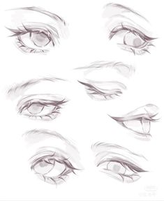 the different stages of drawing an eye