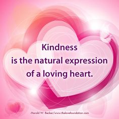 a heart with the words kindness is the natural expression of a loving heart