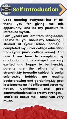 Self Introduction in English | introduce yourself in english #shorts #trending
present yourself in english
my self in english 20 lines in interview
simple self introduction in english
introduce yourself in english for students
self introduction in english for freshers
your self introduction in english
interview self introduction in english
introduction my self in english
self introduction in english pdf
self introduction in english for students example
introduce yourself in english How To Describe Myself In An Interview, My Self Introduction For School, English Interview Conversation, Introduce Yourself For Job Interview, English Book For Beginners, Self Introduction In English Interview, Introduction Of Myself For College, How To Introduce Yourself In School, Introduction Of Myself For School