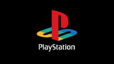 the playstation logo is shown on a black background, and it appears to be in color