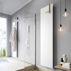 a bath room with a sink and a shower