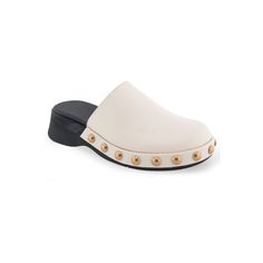 Make a fashion statement with these Aerosoles Faye women's leather clogs. Click this FOOTWEAR GUIDE to find the perfect fit and more! Make a fashion statement with these Aerosoles Faye women's leather clogs. Click this FOOTWEAR GUIDE to find the perfect fit and more! FEATURES Oversized stud design Foam footbed for all day comfort Durable rubber outsole Slip-on for easy on and offDETAILS Leather upper Synthetic lining and midsole TPR outsole Pointed toe Slip-on Foam footbed 1.75-in. heel Spot cle Trendy Clogs With Leather Footbed For Spring, Trendy Closed Toe Mules With Rubber Sole, Chic Open Toe Clogs With Rubber Sole, Trendy Slip-on Clogs With Round Toe, Trendy Closed Toe Clogs With Rubber Sole, Synthetic Clogs With Rubber Sole And Flat Heel, Spring Wedge Heel Clogs With Leather Sole, Trendy Clogs With Removable Insole And Block Heel, Trendy Block Heel Clogs With Removable Insole