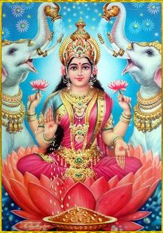 LAKSHMI, LAXMI, GODDESS, BOOK, IMAGES, ILLUSTRATION, GOD ART, LUCK, PROSPERITY, WEALTH, MAHALAKSHMI. Hindu Goddess, Litho Print, Indian Goddess, Lord Vishnu Wallpapers, Ganesha Painting, The Hindu