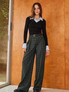 Details Composition: 97% Polyester, 3% Elastane Design: Plain Style: Elegant Thickness: Regular Sheer: No Material: Woven Fabric Occasion: Leisure Size & Fit Pants Length: Long Pants Stretch: Non-stretch Fit Type: Shift Cm Inch Size Length Hips Waist Inseam XS 111 112 66 77.5 S 112 116 70 78 M 113 120 74 78.5 L 114 126 80 78.5 XL 115 132 86 79 XS 43.7 44.1 26 30.5 S 44.1 45.7 27.6 30.7 M 44.5 47.2 29.1 30.9 L 44.9 49.6 31.5 31 XL 45.3 52 33.9 31.1 Care Instructions Maximum washing temperature 30°C Do not bleach Wash with similar colours Iron at a maximum of 110°C/230°F Do not dryclean Vintage Work Pants, Green Bottoms For Workwear In Fall, Green Business Casual Bottoms For Fall, Fall Business Casual Green Bottoms, High Waist Green Dress Pants For Fall, High-waist Green Dress Pants For Fall, Green High-waist Dress Pants For Fall, Green High-waist Fall Dress Pants, Green Wide Leg Casual Pants For Business Casual