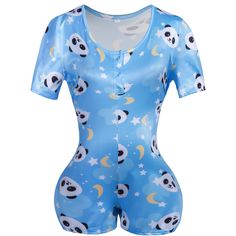 PRICES MAY VARY. ✨ SIZE -- S, M, L, XL, XXL. Freely choose according to your body size, the onesies for women meet the different needs of your body. Please choose the larger size to buy if you want to wear loose ✨ MATERIAL -- Onesie pajamas for women crafted from extra soft and stretchy silky fabric, contain 95% polyester and 5% spandex, cute and comfy, lightweight and breathable, this must-have womens onesies pajamas will provide loose and flowy comfort ✨ DESIGN -- Onesies for women feature wit Fitted Blue Onesie For Bedtime, Casual Printed Fitted Short Sleeve Bodysuit, Casual Fitted Printed Short Sleeve Bodysuit, Fitted Pajama Shorts For Summer Pajama Party, Summer Printed Short Sleeve Bodysuit, Printed Short Sleeve Bodysuit For Summer, Blue Casual Short Sleeve Bodysuit For Summer, Fitted Short Sleeve Bodysuit For Vacation, Casual Blue Short Sleeve Bodysuit For Summer