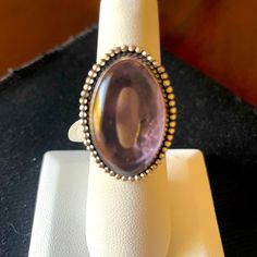 Beautiful Purple Stone. New. Never Worn. Reposhed Vintage Jewelry With Stone Setting, Adjustable Amethyst Jewelry, Large Stone Gemstones For Formal Occasions, Classic Adjustable Jewelry With Stone Setting, Classic Sterling Silver Jewelry With Natural Stones, Artisan Oval Jewelry Stamped 925, Amethyst Ring With Natural Stones For Anniversary, Classic Adjustable Jewelry With Large Stone, Handmade Amethyst Jewelry