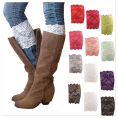 Floral Lace Boot Cuffs. One Size Fits Most. Choose A Color. Only 2 Colors Available Are Bright Green & Light Pink. Each Color Is Sold Separately. This Posting Is For One Pair. Boot Cuff Pattern, Lace Boot Cuffs, Lace Boot Socks, Floral Boots, Leg Warmer, Leg Cuffs, Boot Cuffs, Boot Socks, Green Lace