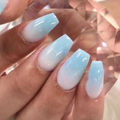 Want to sport a white hot nail look? Then there's nothing better than white ombre nails! Find your next set’s perfect inspiration in this post with 22 hot styles for . Click the article link for more photos and inspiration like this // #beigeombrenails #blackandwhiteombrenails #ombrepinkandwhitenails #ombrewhitenails #pinkandwhiteombrenails #pinktowhiteombrenails #pinkwhiteombrenails #whitenails White And Blue Ombré Nails, White Nails With Ombre, Blue And White Ombre Nails Acrylic, Blue White Ombre Nails, White And Blue Ombre Nails, Baby Blue Ombre Nails, Blue And White Ombre Nails, Nails Ombre Blue, Ombre Nails Blue