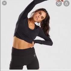 Never Worn , Brand New No Signs Of Wear. Long Sleeve Gymshark Long Sleeve, Gym Tops Women, Gym Workout Wear, Pink Cropped Hoodie, Ballet Top, Leggings Hoodie, Gymshark Women, Workout Crop Top, Training Tops