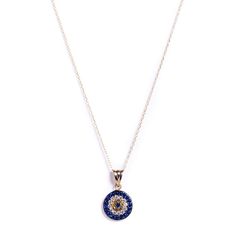 Evil Eye sapphires in white, yellow and blue creating a beautiful modern version of the evil eye (or as we like to say the good eye)! A pendant for protection and style. Sparkle in these exquisite sapphires set in 14k gold. Gemstones: Sapphires (yellow, white and blue) Materials: 14k gold chain Yellow Gold Evil Eye Spiritual Necklace, Spiritual Yellow Gold Necklace With Evil Eye, Spiritual Yellow Gold Evil Eye Necklace, Silver 14k Gold Necklace With Evil Eye, Silver Evil Eye Necklace In 14k Gold, Silver 14k Gold Evil Eye Necklace, 14k Gold Silver Evil Eye Necklace, 14k Gold Evil Eye Amulet Necklace, 14k Yellow Gold Evil Eye Necklace