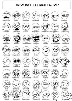 an image of different types of emoticions in the form of faces and expressions