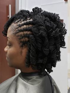 Shoulder Length Sisterlocks Styles, Microloc Inspiration, Sisterloc Styles, Sisterlock Hairstyles, Microlocs Styles, Microloc Styles, Sisterlocks Updo, Braided Locs, Sisterlocks Hairstyles