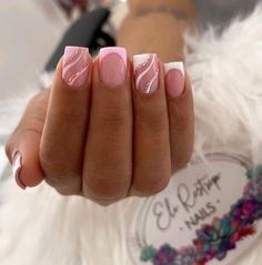 Pink Gel Nails, Spring Acrylic Nails, French Tip Acrylic Nails