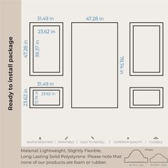 a diagram showing the size and width of an area for furniture to be placed in