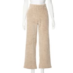 43131401666607|43131401732143|43131401797679 Winter High-waisted Beige Pants, Beige Pants For Winter Loungewear, Beige Lounge Pants For Winter, Beige Winter Loungewear Pants, Full Length Beige Winter Pants, Beige Bottoms With Pockets For Winter, Beige Winter Bottoms With Pockets, Wide Leg Beige Bottoms For Winter, Winter Beige Bottoms With Pockets