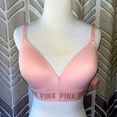 Brand New!! Pink By Victoria’s Secret Wear Everywhere Wireless Lightly Lined Bra Pink Bras, Bra Bags, Pink Cheetah Print, Victoria Secret Pink Bras, Lounge Bra, Red Bra, Pink Bralette, Black Bralette, Victoria Secret Bras