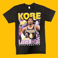 Kobe Graphic Tshirt ! Brand New 100% Cotton Tee Brand New Men’s Sizes Available #Kobe #Tshirt #Movie #90s 90s Style Purple T-shirt With Letter Print, Purple 90s Style T-shirt With Letter Print, 90s Black T-shirt With Graphic Design, 90s Purple T-shirt With Letter Print, Black Throwback T-shirt With Logo Print, Kobe Graphic Tee, Kobe Bryant Shirt, Lakers T Shirt, New Man