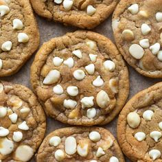 several cookies with white chocolate chips and marshmallows