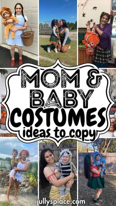 halloween mom and baby costume ideas, halloween costume ideas for mom and baby, mom and baby costume ideas Unique Infant Halloween Costumes, Baby Halloween Costumes For Girls, Toddler Mom Costume, Mom And Me Costumes, Couple With Baby Costume Ideas, Easy Family Halloween Costumes With Baby, Unique Baby Costumes For Halloween, Diy 9 Month Old Halloween Costume, Mother And Baby Halloween Costumes