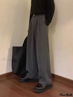 Olivia Mark - Vintage Relaxed Fit Brown Casual Pants with a Classic Wide-Leg Design Brown Casual Pants, Gothic Pants, Type Style, Belted Midi Dress, Strappy Dresses, Leg Design, Sleeveless Jumpsuits, Wide Leg Jeans, Casual Pants