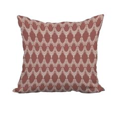 a red and white pillow on a white background